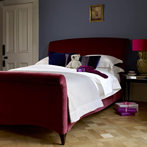 Arles King Bed in British Velvet Mulberry